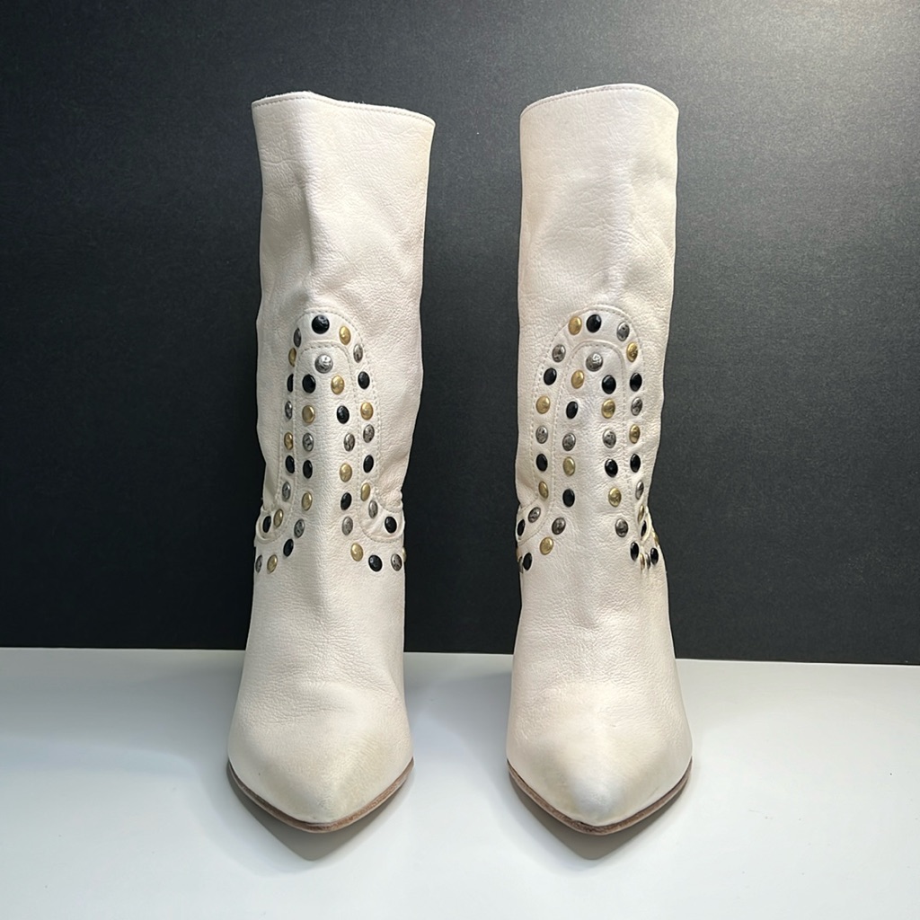 Free People - Dakota Studded Western Pointed-Toe Boots Women Size Eu 38/Us 7.5